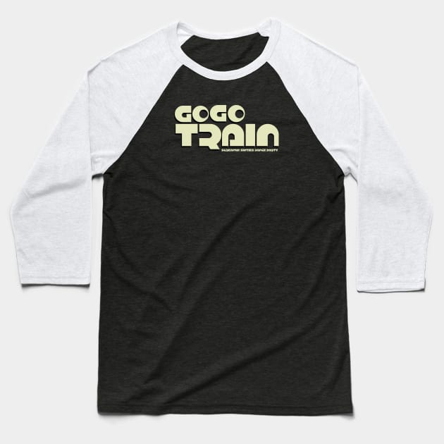 GoGo Train Baseball T-Shirt by modernistdesign